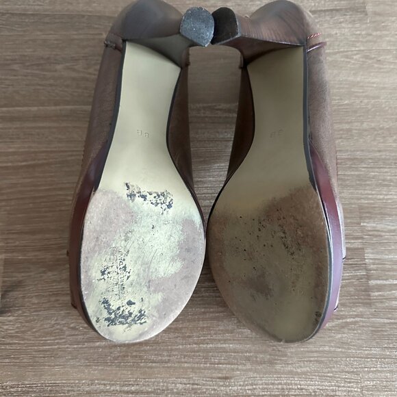 Charles David Round Toe Leather Pumps Taupe Brown Womens Size 8 - Picture 8 of 8